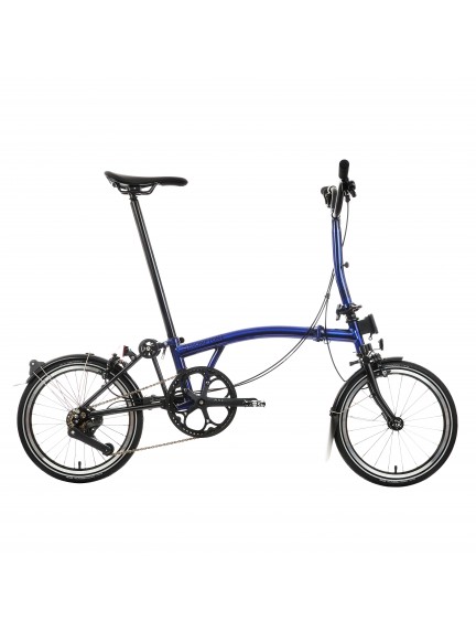 BROMPTON P Line Bolt Blue Lacquer 12-Speed sulankstomas dviratis su vidutinio aukščio vairu